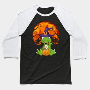 Dinosaurs pumpkin witch Baseball T-Shirt